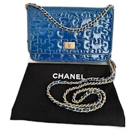 Chanel WOC Lego Blu in Vernice