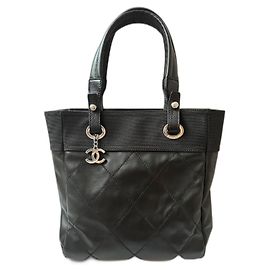 Borsa Shopping Chanel Nera in Tessuto