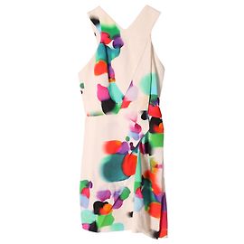 Mini abito tubino Roland Mouret Halter in viscosa stampa crema