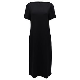 Vestido Theory Crepe Midi Shift em Acetato Preto