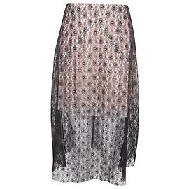 Stella Mc Cartney Stella McCartney Falda de encaje hasta la rodilla en seda negra