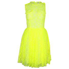 Abito in pizzo MSGM in poliammide giallo neon - Msgm