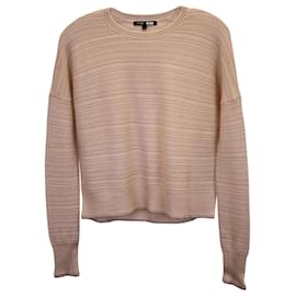 Maje Rippenstrickpullover aus rosa Wolle