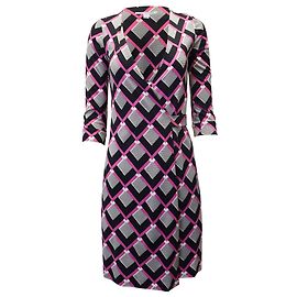 Diane Von Furstenberg Bedrucktes Wickelkleid aus mehrfarbiger Seide