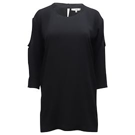 Iro Cut Out Cold Shoulder Dress in Black Polyester
