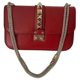 Sac à main Valentino Garavani Glam Look en cuir rouge