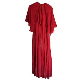 Valentino Garavani Abito da notte lungo in crepe di seta rosso