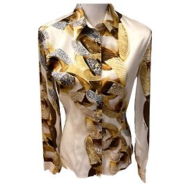 Blusa Roberto Cavalli in seta dorata