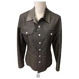Gilet in jeans Escada Sport grigio scuro cotone