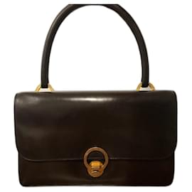 Hermès Ring Handtasche aus braunem Leder