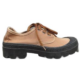 inconnue Sapatos tipo Pataugas em lona castanho