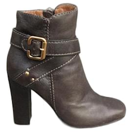 Chloé Leder Stiefeletten Dunkelbraun