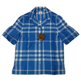 Camisa Burberry Tierney de seda, color "Vivid Blue"