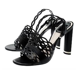 Sandali Christian Dior Tattoo in pelle nera