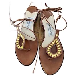 Mocassini Jimmy Choo in pelle marrone con lacci