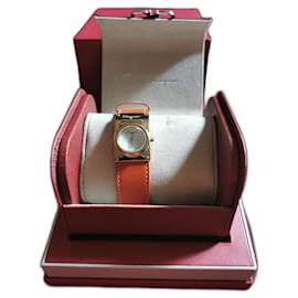 Orologio Salvatore Ferragamo Oro Cinturino Pelle Arancione