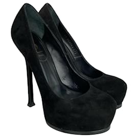 Escarpins à plateforme Tribtoo Tribute Yves Saint Laurent Daim Noir