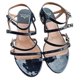 Sandali Laurence Dacade in pelle vernice blu navy
