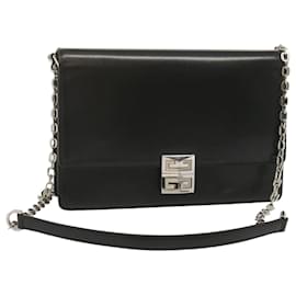 Bolsa de ombro com corrente GIVENCHY couro preto Auth am5976 - Givenchy