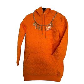 Felpa con cappuccio Moschino Arancione in cotone