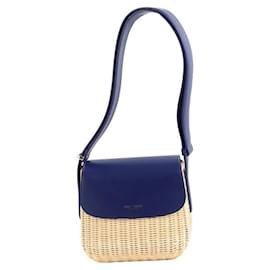 Borsa a tracolla Armani in vimini blu