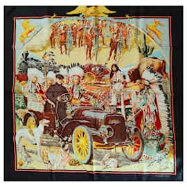 Hermès Foulard in seta Concours d'Elegance Nero