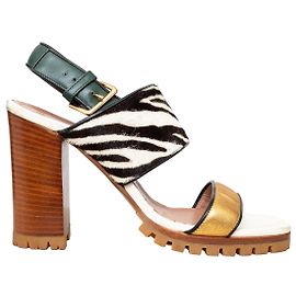 Sandali con tacco largo Marni in pelle di vitello tinta