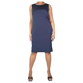 Akris Blaues ärmelloses Midikleid – Größe UK 16