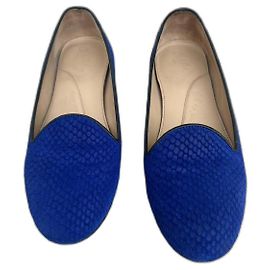 Pantofole Chatelles in scamosciato blu pelle Taglia 37