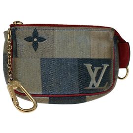 LOUIS VUITTON Monogram Denim Mini Pochette Accesorios Azul M68760 LV Auth 69550