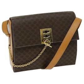 Céline CELINE Bolsa de Ombro em Lona Macadame PVC Marrom Autenticação 69278