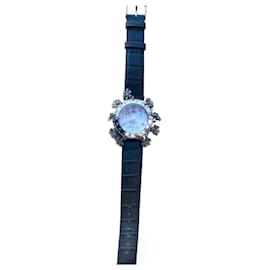 Autre Marque Meyers Armbanduhr aus Stahl mit Diamanten und Perlmuttzifferblatt
