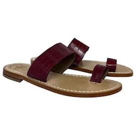 Jil Sander Sandalo Le Tre Sarte finto Snake bordeaux