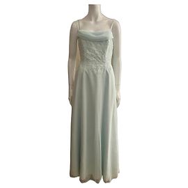 Jenny Packham Aqua Abendkleid mit besticktem Oberteil