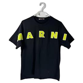 T-shirt Marni in cotone nero multicolore