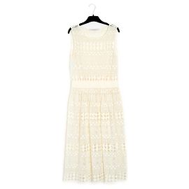 Philosophy di Lorenzo Serafini Philosophie Kleid FR38 Ecru Baumwolle Häkelspitze US8
