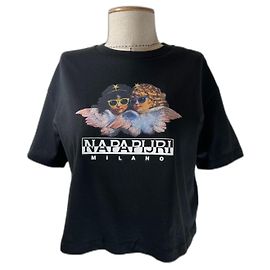 Top Corto Napapijri x Fiorucci Negro Algodón M