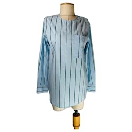Top Marimekko Tavaton Kiskoraita a rayas azul de algodón