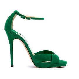 Sandalias Jimmy Choo EU39 de ante verde con tacones, talla UK6 US8.5.
