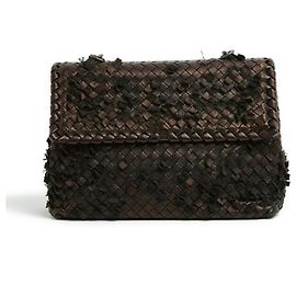 Borsa Bottega Veneta Olimpia GM in pelle Intrecciato marrone bronzo