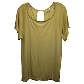 Top con abertura en la espalda de algodón amarillo de Dries Van Noten