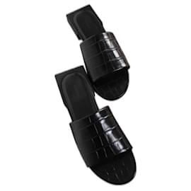 SANDALI MULE NERI IN CROCO - Balenciaga