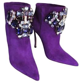 Botas moradas de ante y cristal de Dsquared2