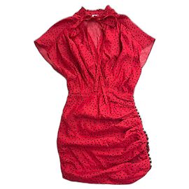 Vestido rojo Magda Butrym de lino y viscosa