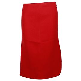 Christian Dior Falda Dior hasta la rodilla de lana virgen roja