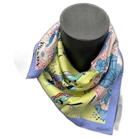 Sciarpa Prada Saloon Country in seta blu