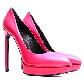 SAINT LAURENT - Décolleté Janis in pelle liscia fucsia (taglia 38,5)