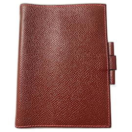 Couverture d'agenda Hermès Epsom cuir bordeaux