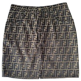 Falda Fendi Jeans con estampado Zucca monograma