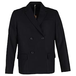 UNA.PAG.do. Blazer con botones forrados en lana azul marino - Apc
